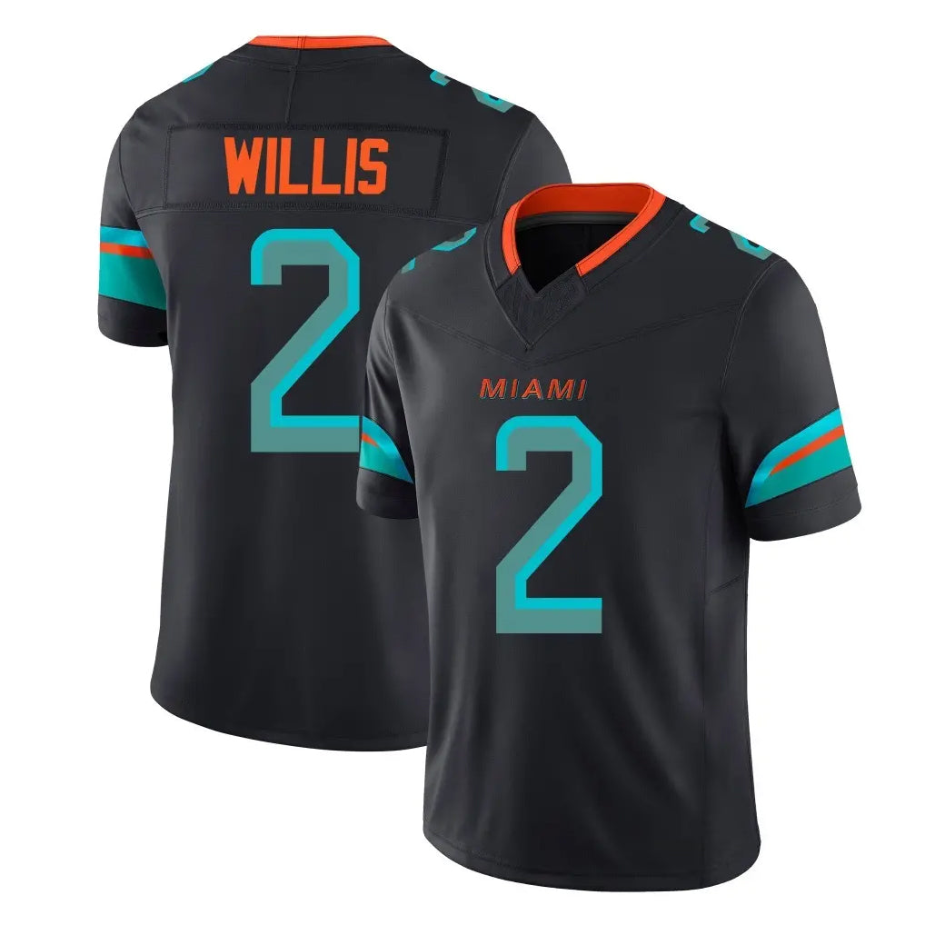 M.Dolphins #2 Malik Willis Player Black Limited Pitch Rivalries Collection Home Game Gdoa Stitched Jerseys