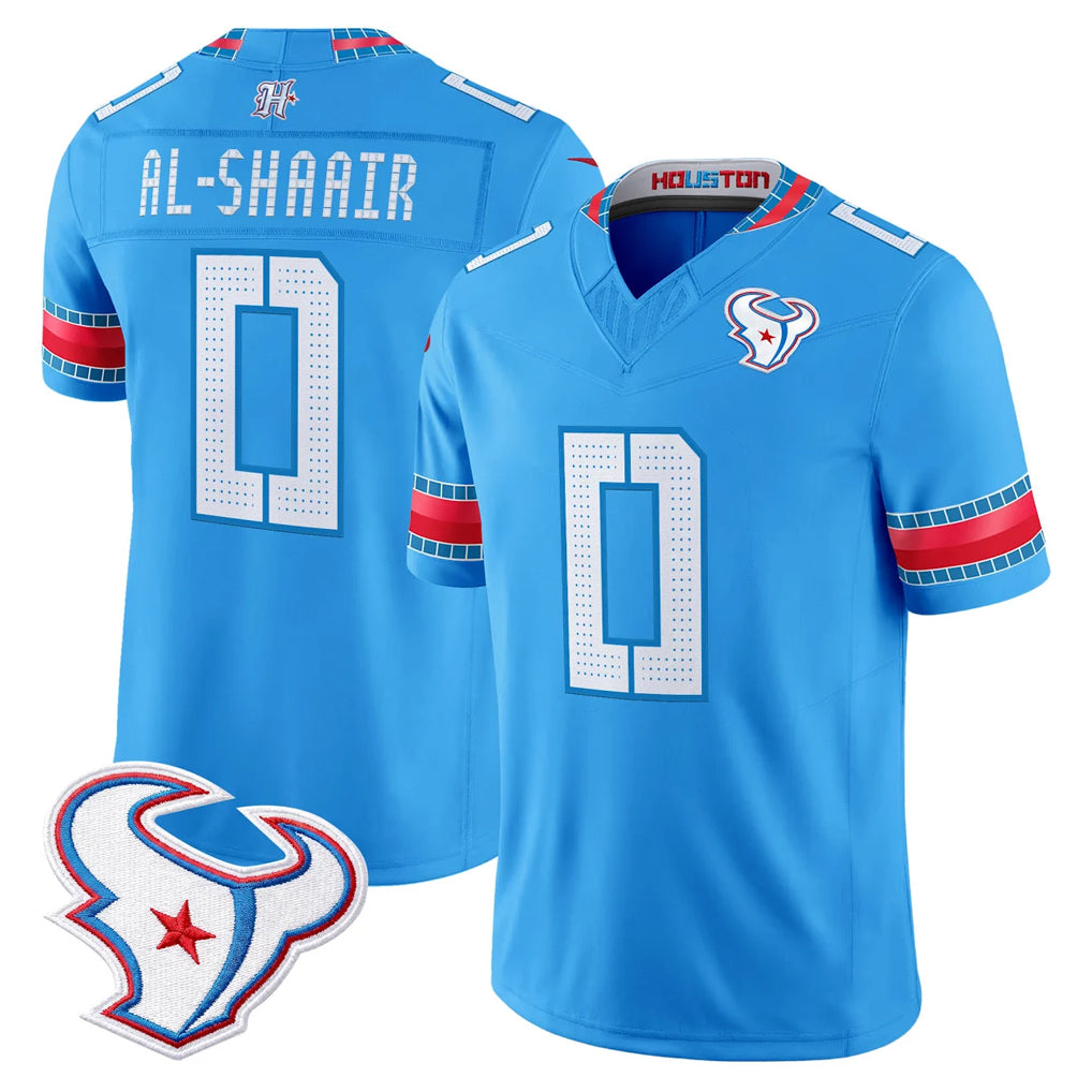 H.Texans #0 Azeez Al-Shaair Player Blue 2026 Rivalries Vapor Limited Home Game Gdoa Stitched jerseys
