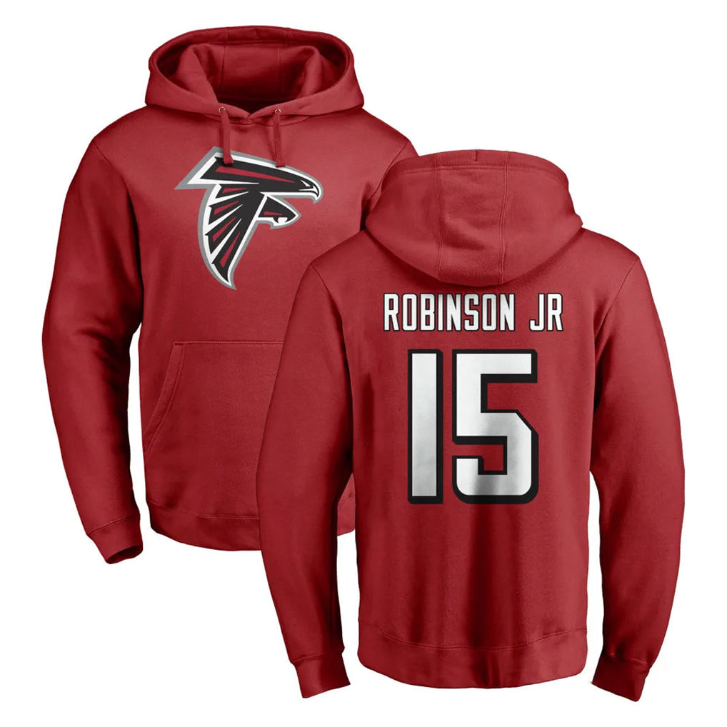 A.Falcons #15 Brian Robinson Player Red Pullover Hoodies Home Game Gdoa Stitched Jerseys