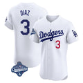 LA.Dodgers #3 Edwin D¨ªaz Player White World Series Meet Limited Elite Home Fdoa Stitched Jerseys