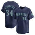 S.Mariners #34 Felix Hernandez Player Navy Home Limited Fdoa Stitched Jerseys