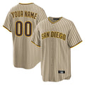 Custom S.Diego Padres Khaki Home Game Any Name & Number Gdoa Stitched Jerseys