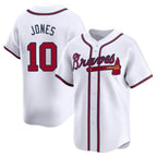A.Braves #10 Chipper Jones Player White Limited Home Game Gdoa Stitched Jerseys