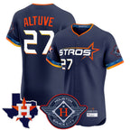 H.Astros #27 Jose Altuve Player Navy City Connect Texas Patch Vapor Premier Limited Elite Home Gdoa Stitched Jerseys