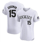 C.Rockies #15 Hunter Goodman Player White Limited Elite Home Gdoa Stitched Jerseys