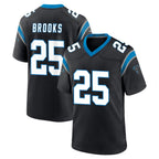 C.Panthers #25 Jonathon Brooks Player Black Limited Home Game Gdoa Stitched Jerseys