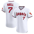 LA.Angels #7 Jo Adell Player White T-shirt Home Limited Elite Fdoa Stitched Jerseys