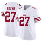 SF.49ers #27 Ji'Ayir Brown Player White Limited Vapor F.U.S.E. Home Game Gdoa Stitched Jerseys