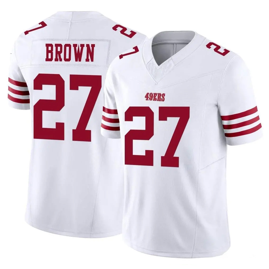 SF.49ers #27 Ji'Ayir Brown Player White Limited Vapor F.U.S.E. Home Game Gdoa Stitched Jerseys