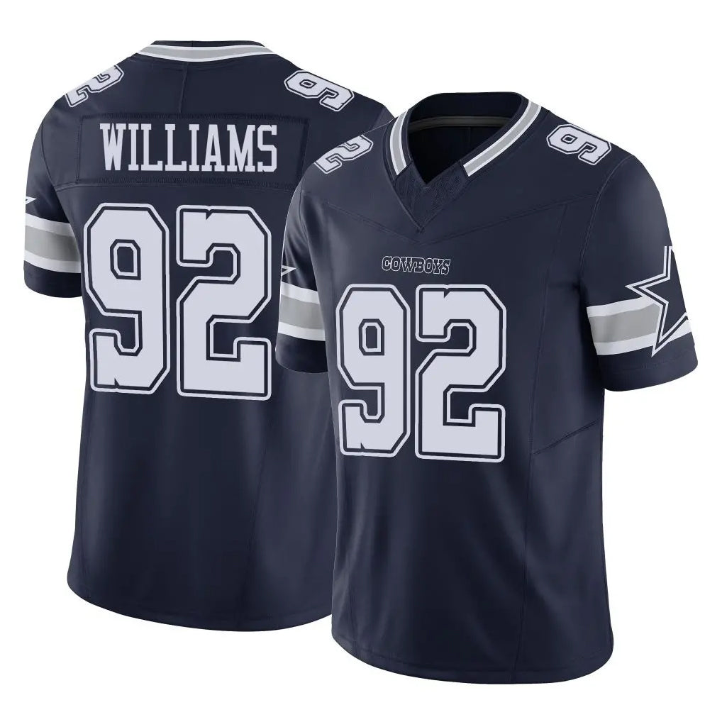 D.Cowboys #92 Quinnen Williams Player Navy Limited Vapor F.U.S.E. Home Game Gdoa Stitched Jerseys