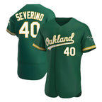 Athletics #40 Luis Severino player Green Authentic Kelly Alternate Stitched Jersey