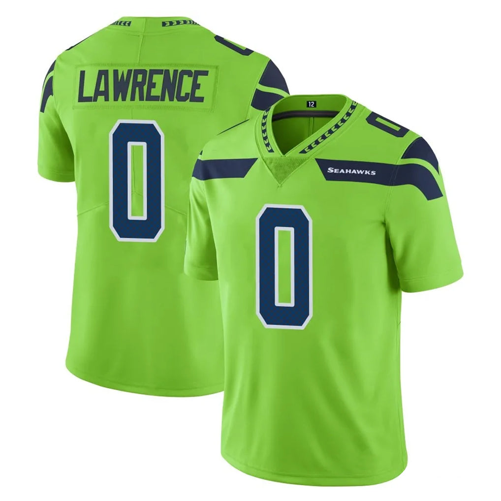 S.Seahawks #0 DeMarcus Lawrence Player Green Limited Color Rush Home Game Gdoa Stitched Jerseys