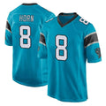 C.Panthers #8 Jaycee Horn Player Blue Game Gdoa Stitched Jerseys