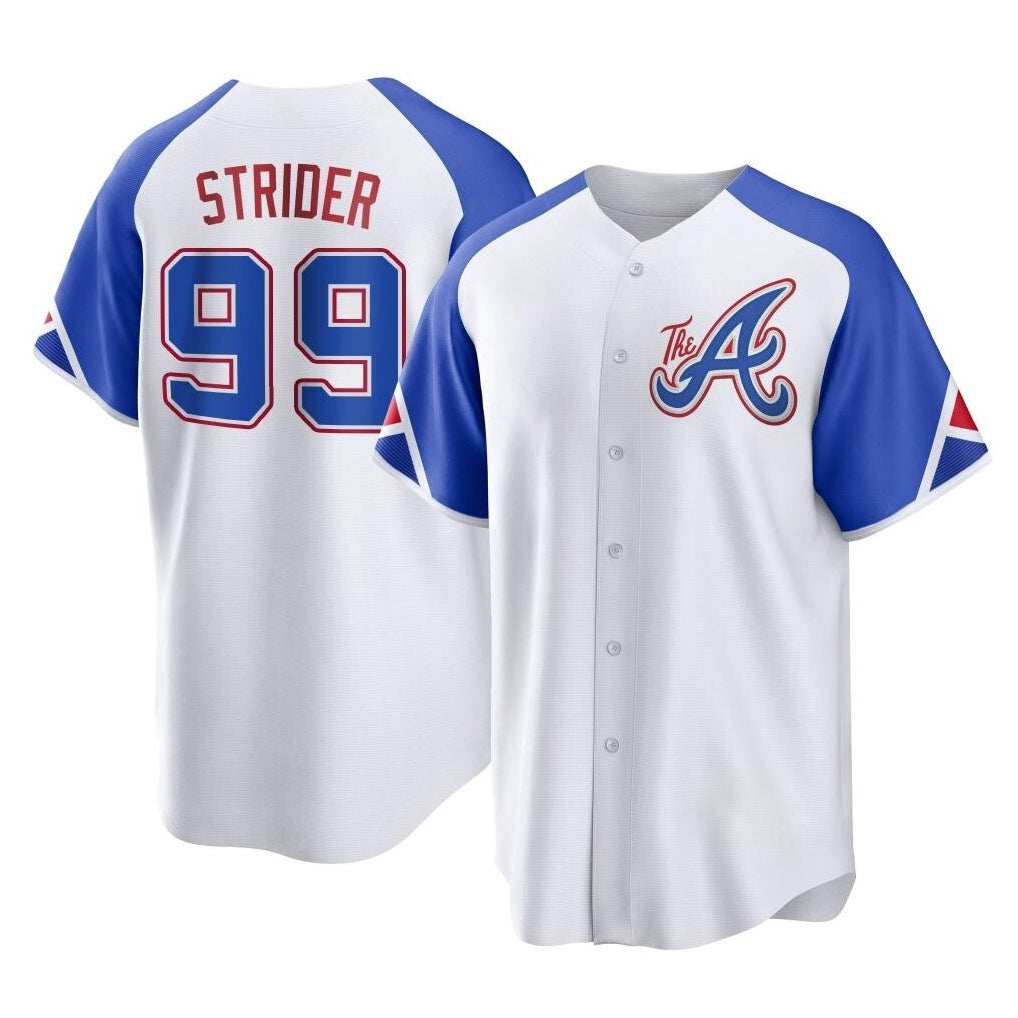 A.Braves #99 Spencer Strider Player White City Connect Home Game Gdoa Stitched Jerseys