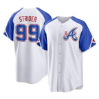A.Braves #99 Spencer Strider Player White City Connect Home Game Gdoa Stitched Jerseys