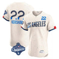 LA.Dodgers #22 Clayton Kershaw Player Cream World Series Meet City Connect Limited Elite Home Fdoa Stitched Jerseys