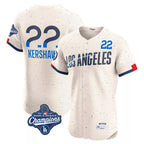 LA.Dodgers #22 Clayton Kershaw Player Cream World Series Meet City Connect Limited Elite Home Fdoa Stitched Jerseys