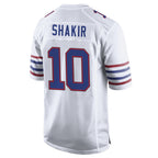B.Bills #10 Khalil Shakir Player White Alternate Home Game Gdoa Stitched Jerseys