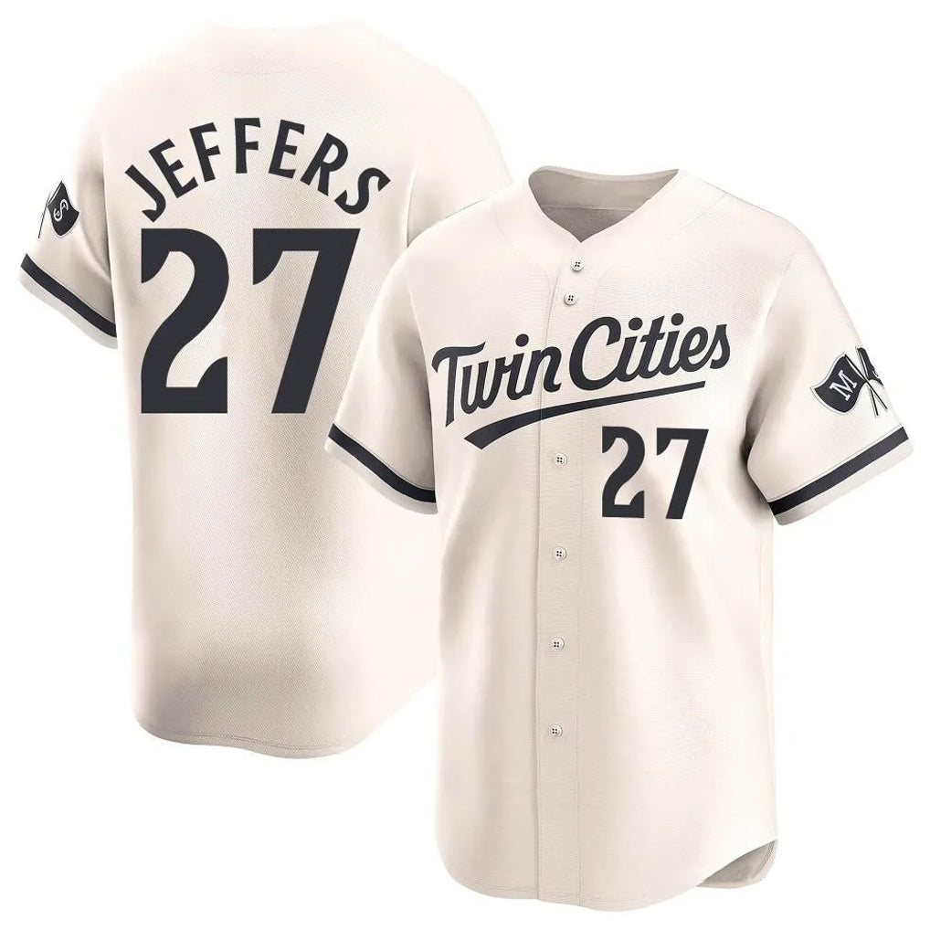 M.Twins #27 Ryan Jeffers Player Cream Home Limited Fdoa Stitched Jerseys