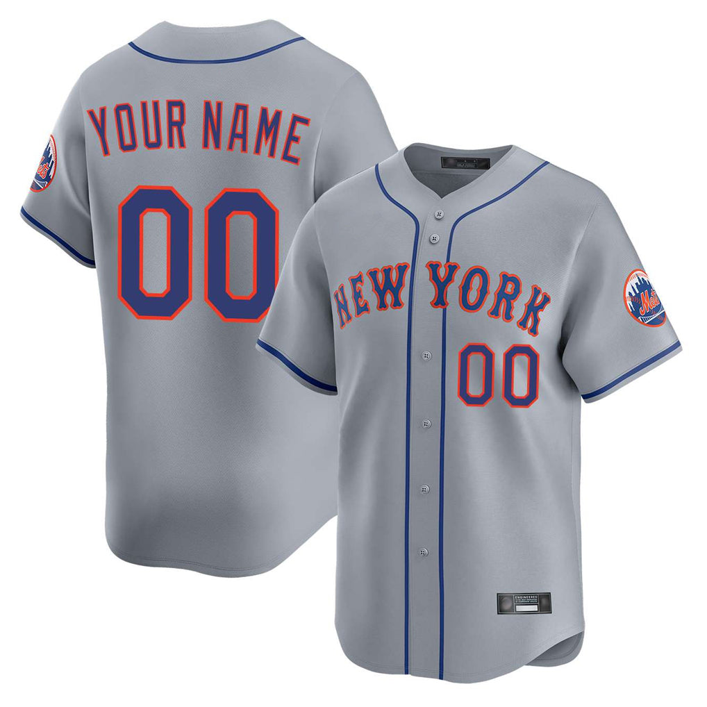 Custom NY.Mets Gray Road Limited Home Game Any Name & NumberGdoa Stitched Jerseys
