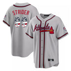 A.Braves #99 Spencer Strider Player Gray USA 250 Fourth Of July Limited Home Game Gdoa250Ys Stitched Jerseys