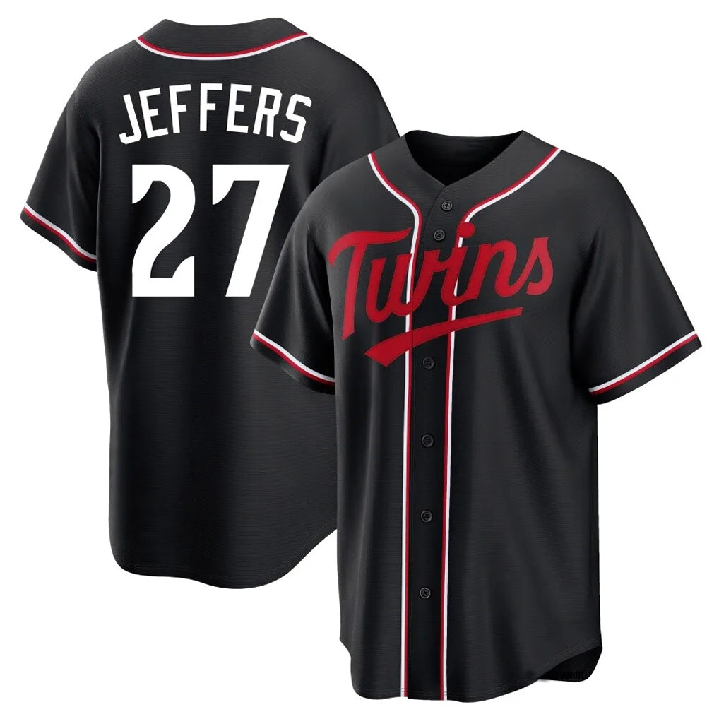 M.Twins #27 Ryan Jeffers Player Black Fashion Out Home Limited Fdoa Stitched Jerseys