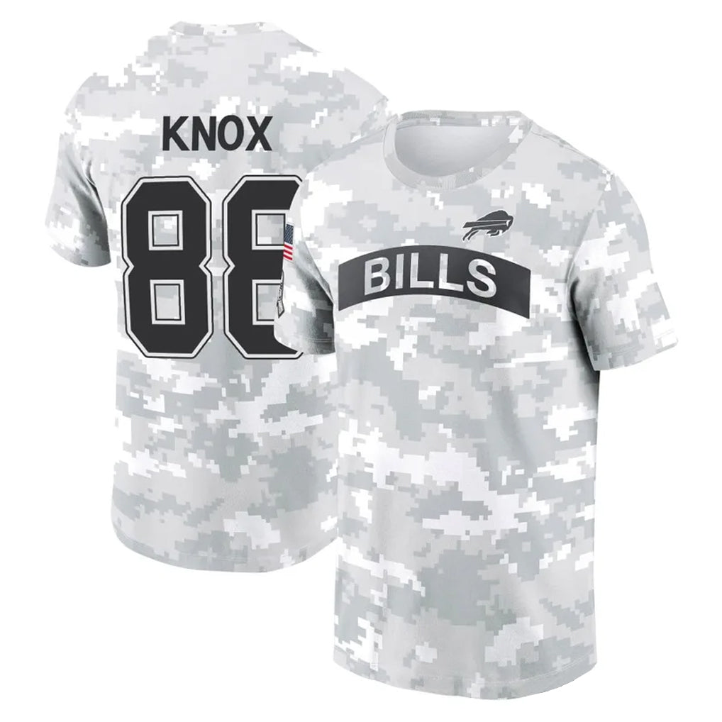 B.Bills #88 Dawson Knox Player Arctic Camo Salute to Service T-Shirt Hoodies Gdoa Stitched Jerseys