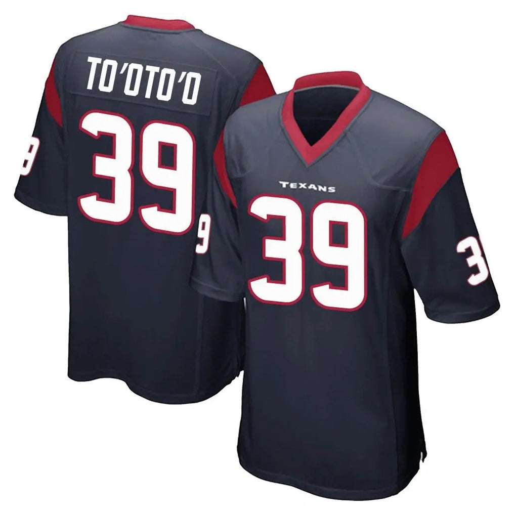 H.Texans #39 Henry To'oTo'o Player Navy Home Game Gdoa Stitched Jerseys