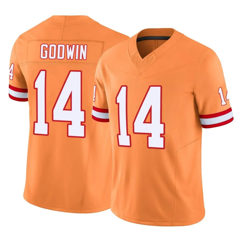TB.Buccaneers #14 Chris Godwin Jr. Player Orange Limited Vapor F.U.S.E. Home Game Gdoa Stitched Jerseys