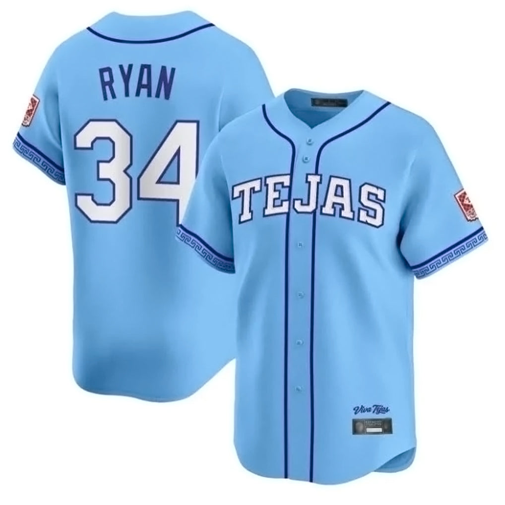T.Rangers #34 Nolan Ryan Player Blue 2026 City Connect Premier Fdoa Stitched Jerseys