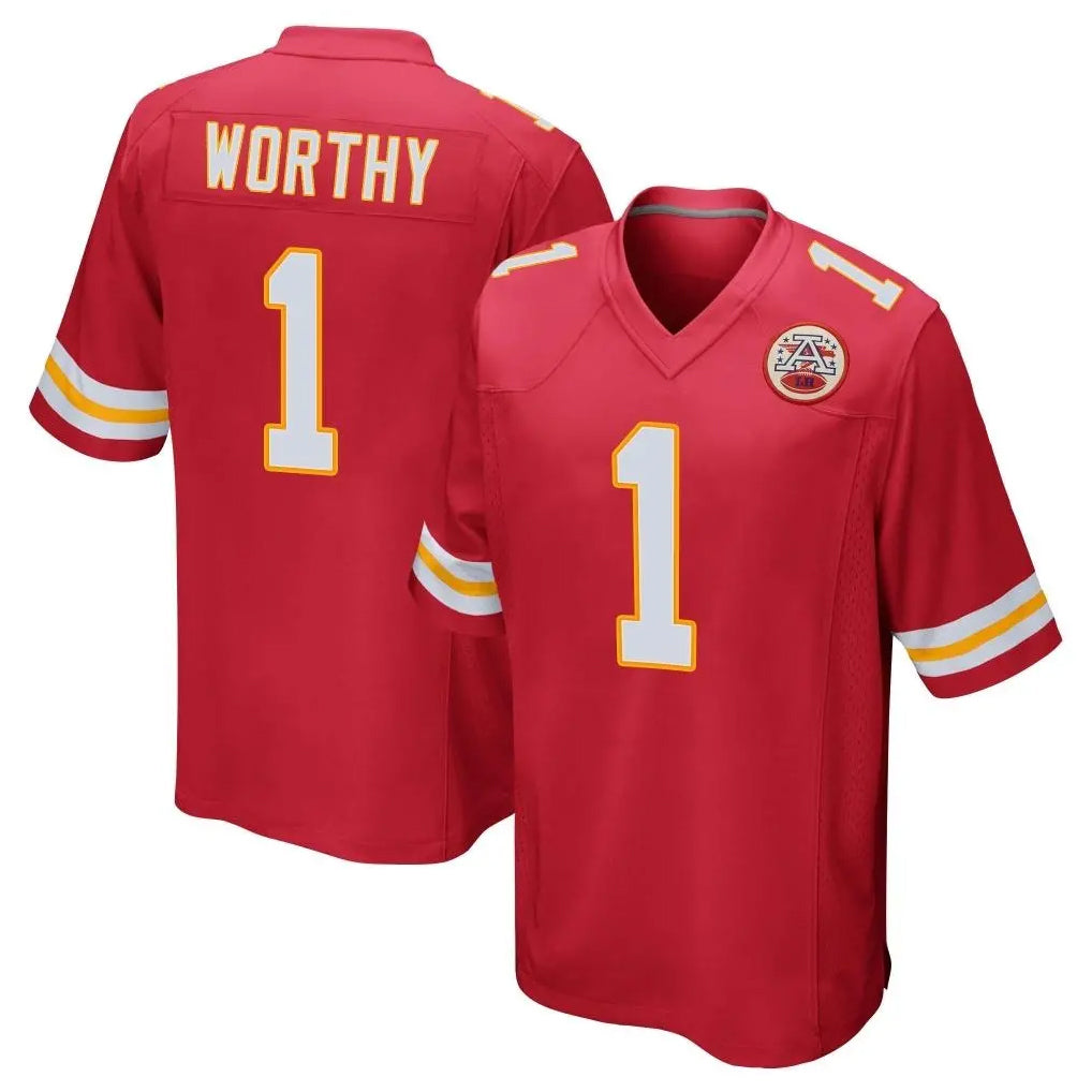 KC.Chiefs #1 Xavier Worthy Player Red Home Game Gdoa Stitched Jerseys