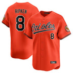 B.Orioles #8 Cal Ripken Player Orange Limited Home Game Gdoa Stitched Jerseys
