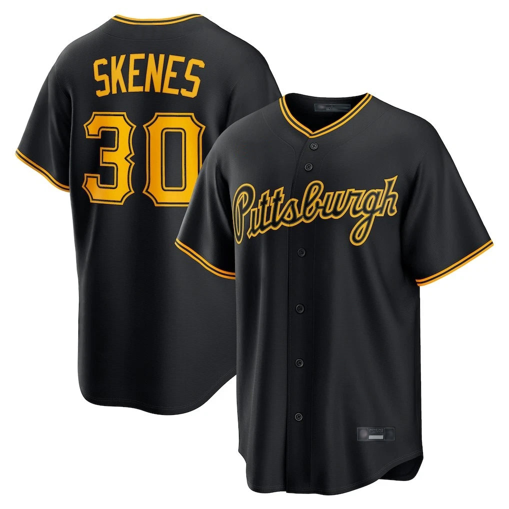 P.Pirates #30 Paul Skenes Player Black Home Game Fdoa Stitched Jerseys