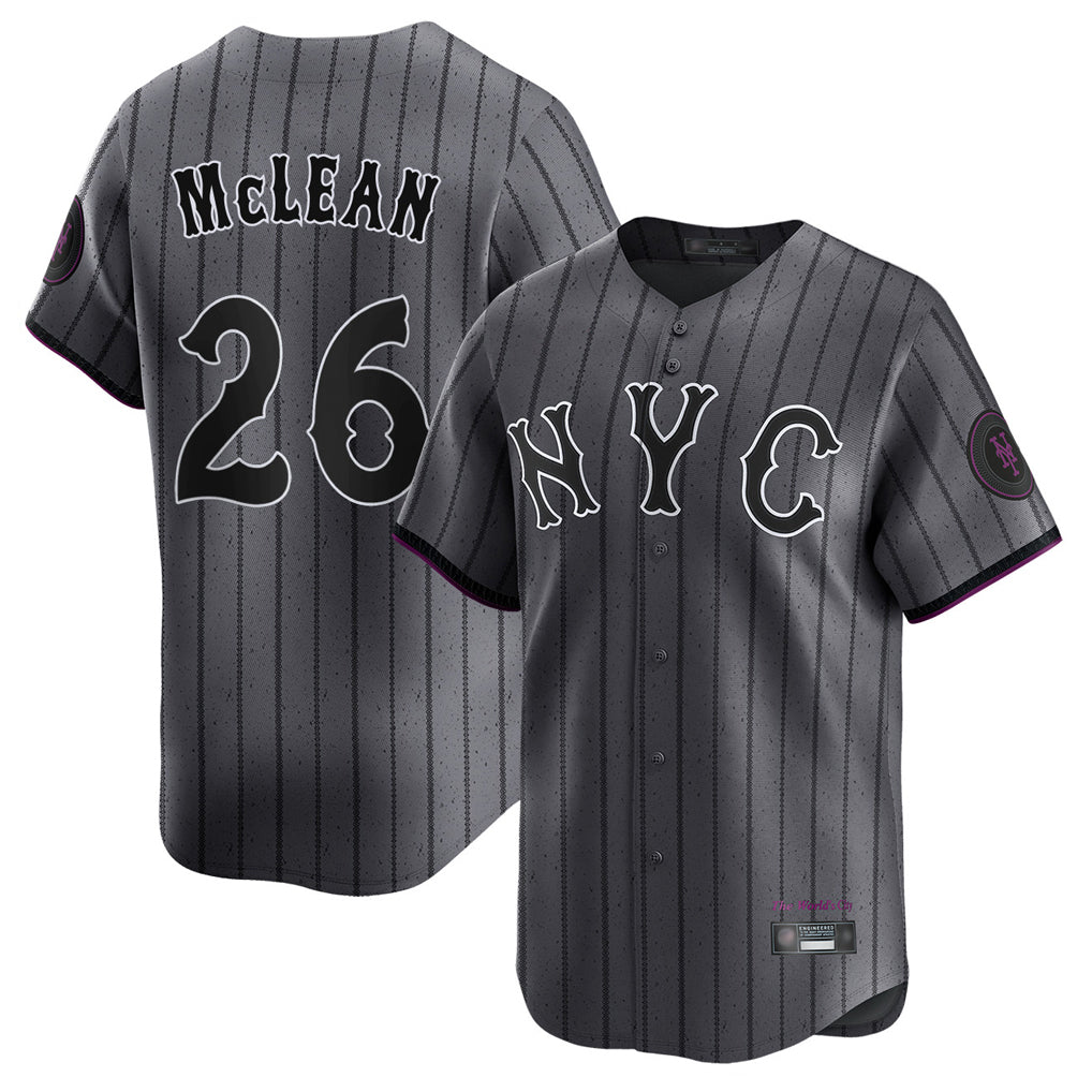 NY.Mets #26 Nolan McLean Player Gray City Connect Limited Fdoa Stitched Jerseys