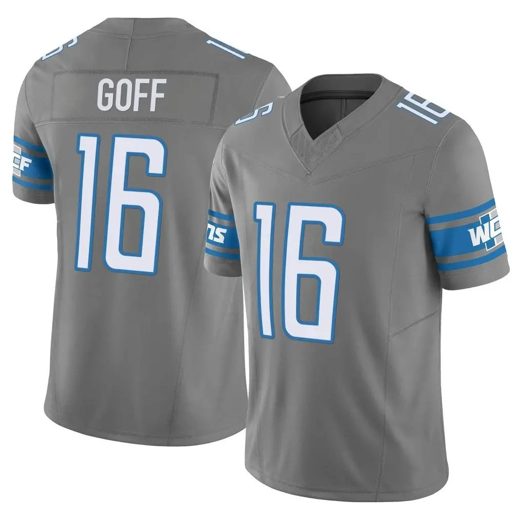 D.Lions #16 Jared Goff Player Gray Vapor F.U.S.E. Limited Home Game Gdoa Stitched Jerseys