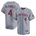 NY.Mets #4 Francisco Alvarez Player Gray Road Limited Home Fdoa Stitched Jerseys