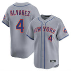 NY.Mets #4 Francisco Alvarez Player Gray Road Limited Home Fdoa Stitched Jerseys