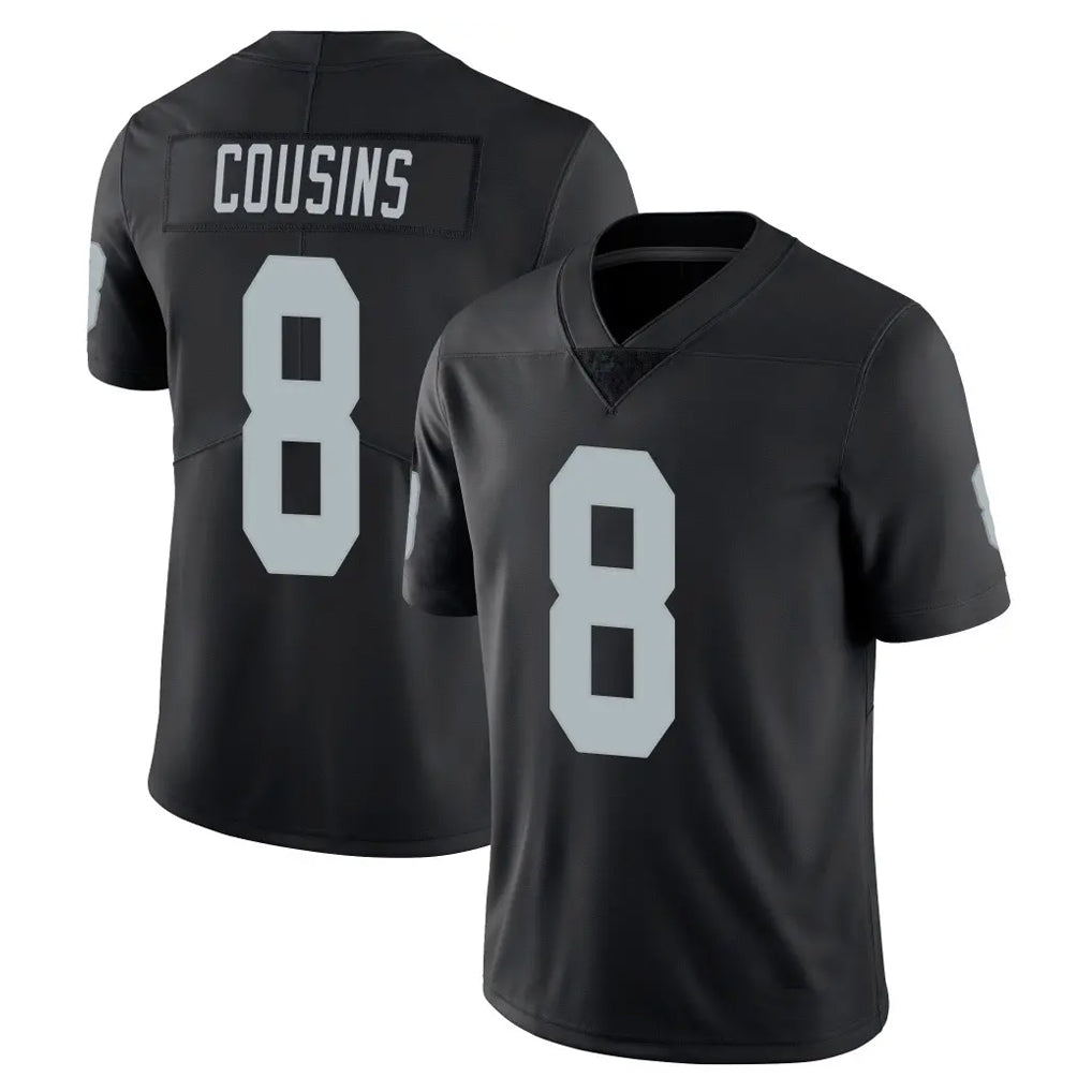 LV.Raiders #8 Kirk Cousins Player Black Limited Vapor Untouchable Home Game Gdoa Stitched Jerseys