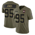 KC.Chiefs #95 Chris Jones Player Olive 2025 Salute To Service Limited Game Gdoa Stitched Jerseys