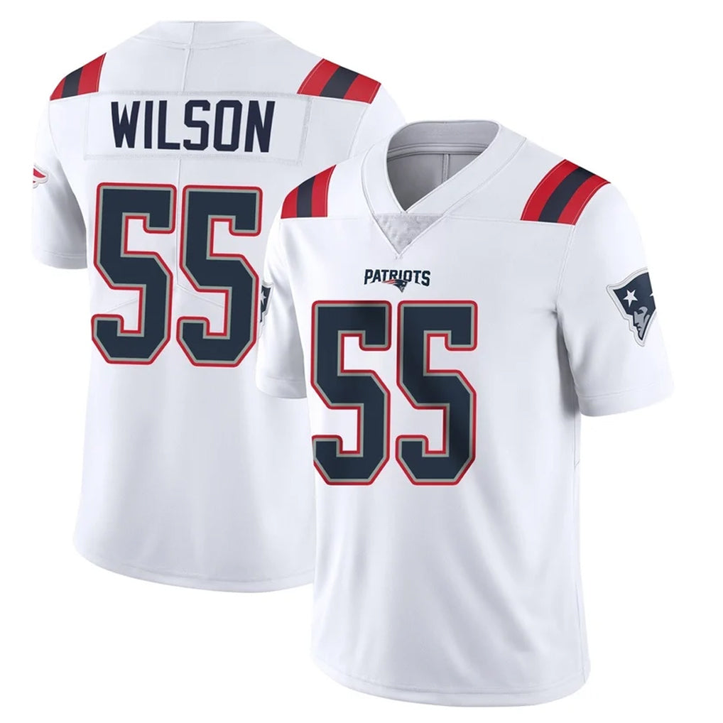 NE.Patriots #55 Jared Wilson Player White Vapor Untouchable Home Game Gdoa Stitched Jerseys