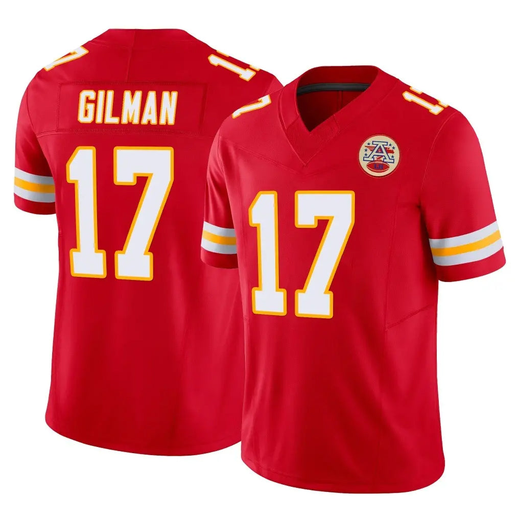 KC.Chiefs #17 Alohi Gilman Player Red Limited Vapor F.U.S.E. Home Game Gdoa Stitched Jerseys