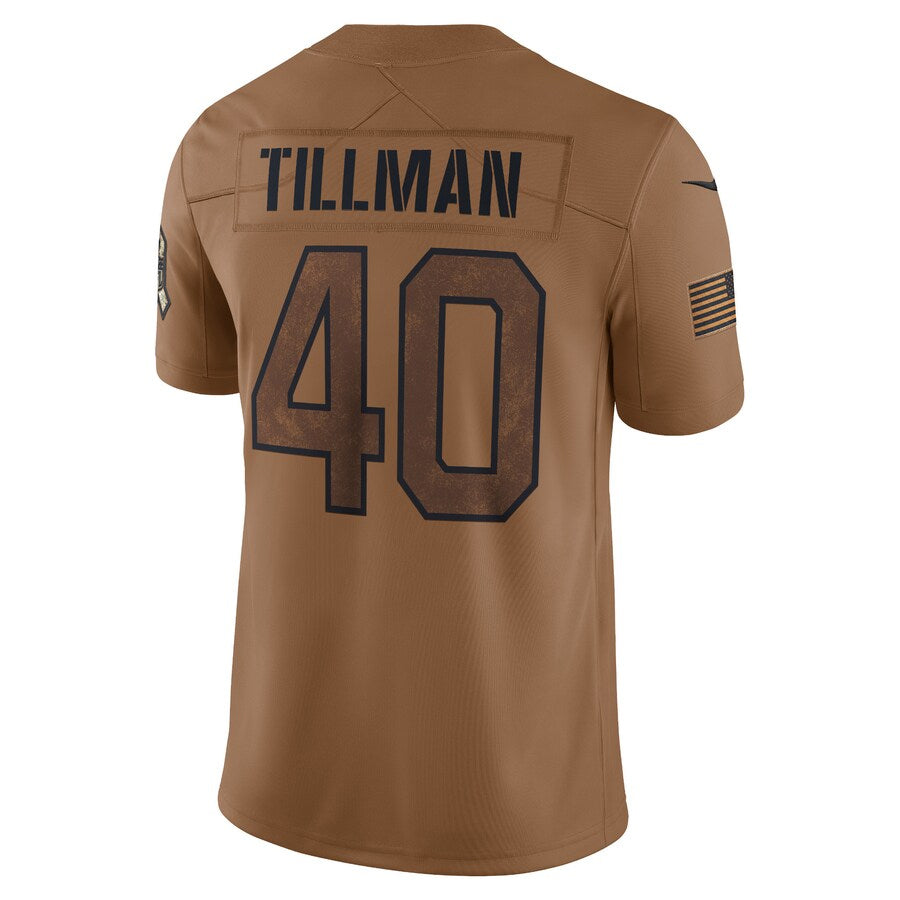 A.Cardinals #40 Pat Tillman Player Brown Salute To Service Limited Gdoa Stitched Jerseys