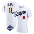 LA.Dodgers #11 Roki Sasaki Player Gold White World Series Meet 2026 Collection Stadium Limited Elite Fdoa Stitched Jerseys