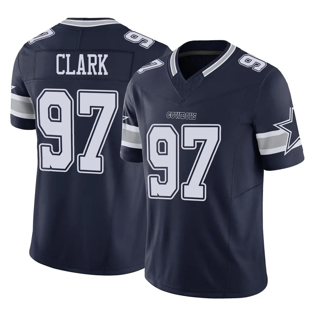 D.Cowboys #97 Kenny Clark Player Navy Limited Vapor F.U.S.E. Home Game Gdoa Stitched Jerseys