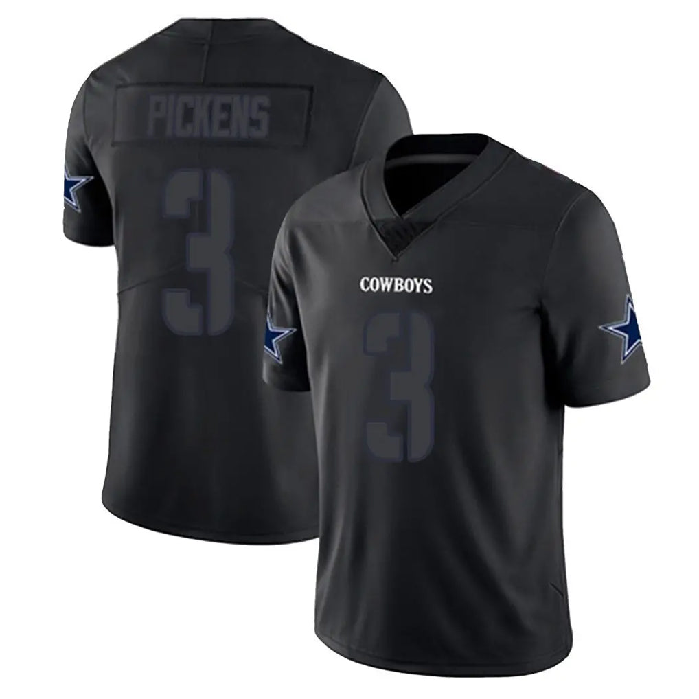 D.Cowboys #3 George Pickens Player Black Impact Limited Home Game Gdoa Stitched Jerseys