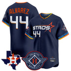H.Astros #44 Yordan Alvarez Player Navy City Connect Texas Patch Vapor Premier Limited Home Gdoa Stitched Jerseys