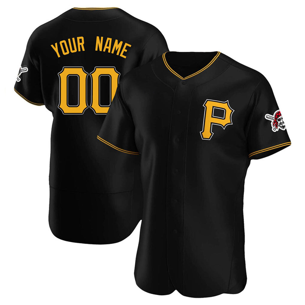 Custom P.Pirates Black Alternate Limited Elite Home Game Any Name & Number Gdoa Stitched Jerseys