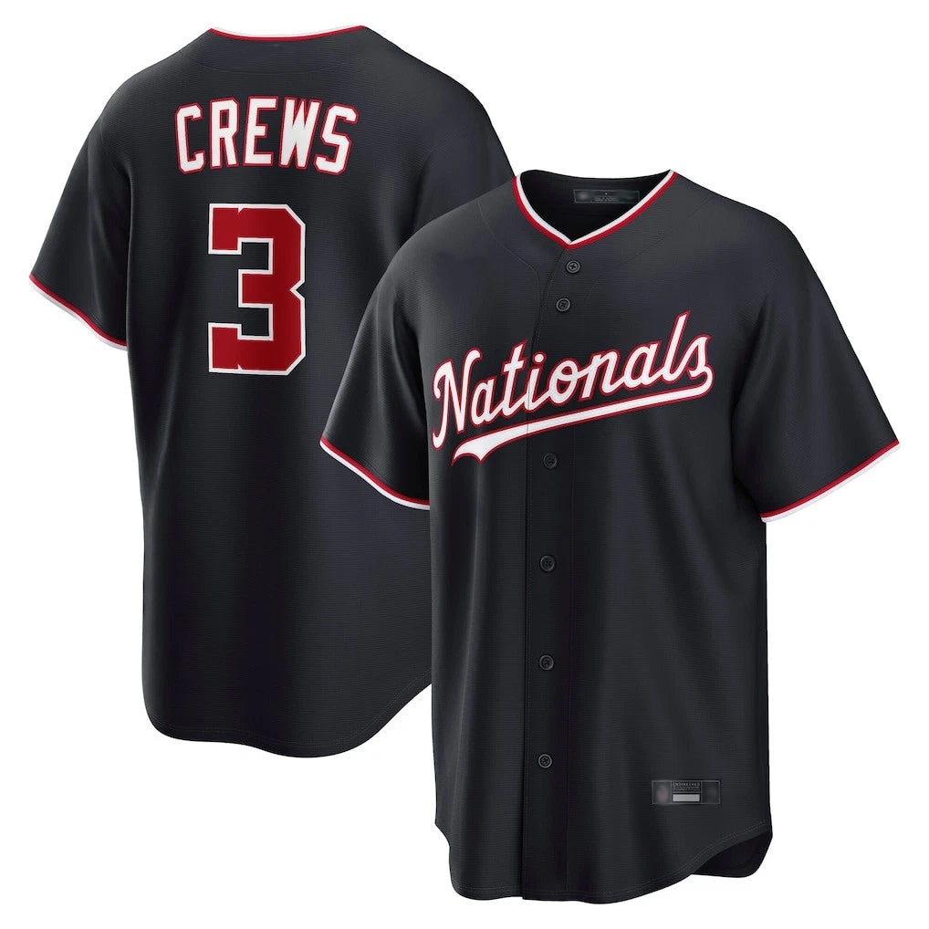 W.Nationals #3 Dylan Crews Player Navy Game Fdoa Stitched Jerseys