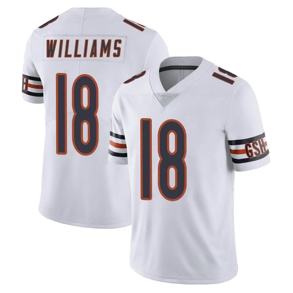 C.Bears #18 Caleb Williams Player White Vapor Untouchable Limited Home Game Gdoa Stitched Jerseys