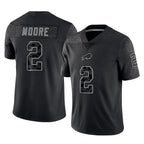 B.Bills #2 DJ Moore Player Black RFLCTV Limited Gdoa Stitched Jerseys